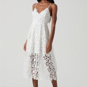 Astr white lace a line dress